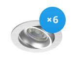 Mehrfachpackung 6x Noxion Einbau Spot Vision MR16 schwenkbar Aluminium | Ausschnitt 69mm - GU10 Sockel