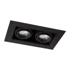 Noxion Einbau Spot rahmenlos Pro 2x MR16 schwenkbar Schwarz | Ausschnitt 181x97mm - GU10 Sockel