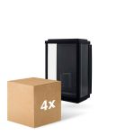 Lot 4x D'Lite Applique Murale Arlo Noir | IP44 - Convient pour 1x E27