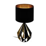 Eglo Lampe De Chevet Carlton 5 Acier Noir Cuivre | IP20 - Convient pour 1x E27 