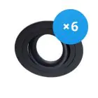 Lot 6x Noxion Encastré Spot Logic MR16 inclinable Noir | Diamètre 80mm - GU10 Culot