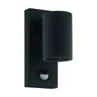 Eglo Applique Murale Riga 5 Acier Noir 2W 250lm - 830 Blanc Chaud | IP44 - Détecteur De Mouvement